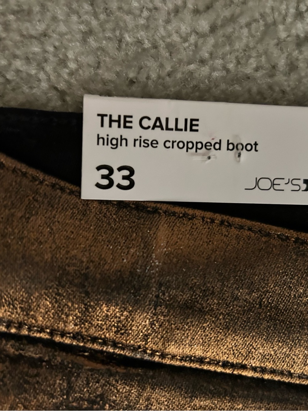 Joe's Jeans Metallic Bronze Straight Jeans - Picture 2 of 4